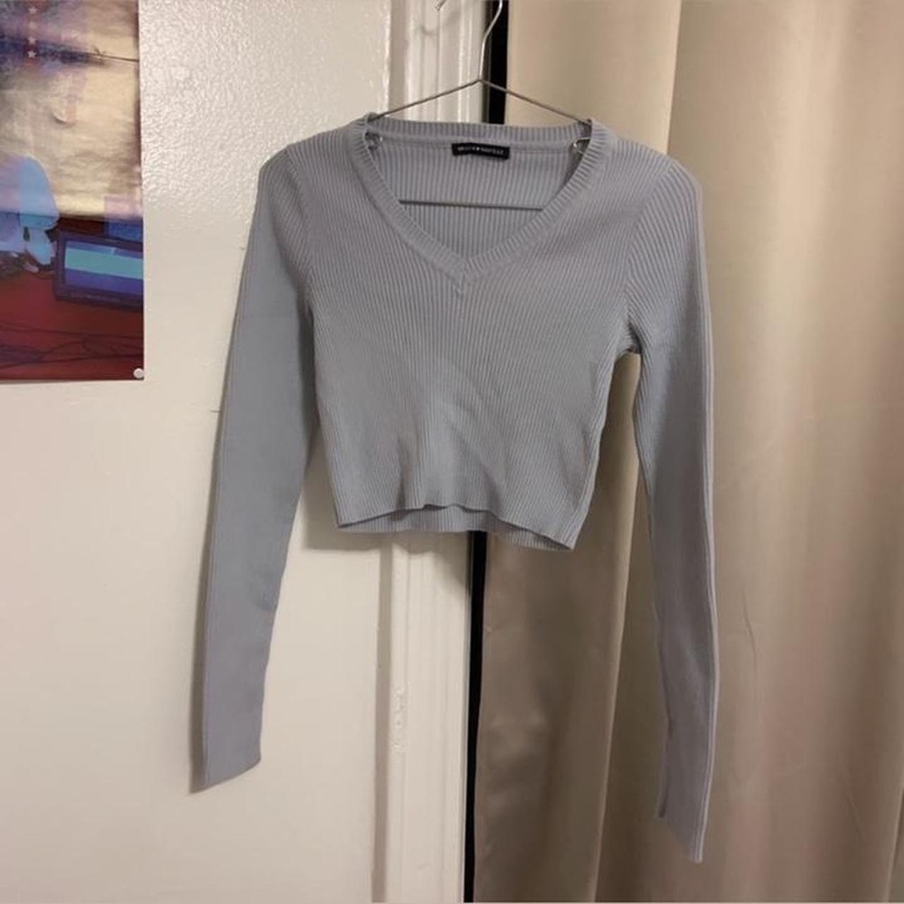 BRANDY MELVILLE Light Blue Cropped Sweater